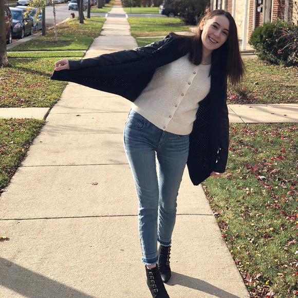 Anthropologie Epoca Cardigan Cropped Ivory Button Front Sweater XSP & MP Petite - Picture 7 of 13